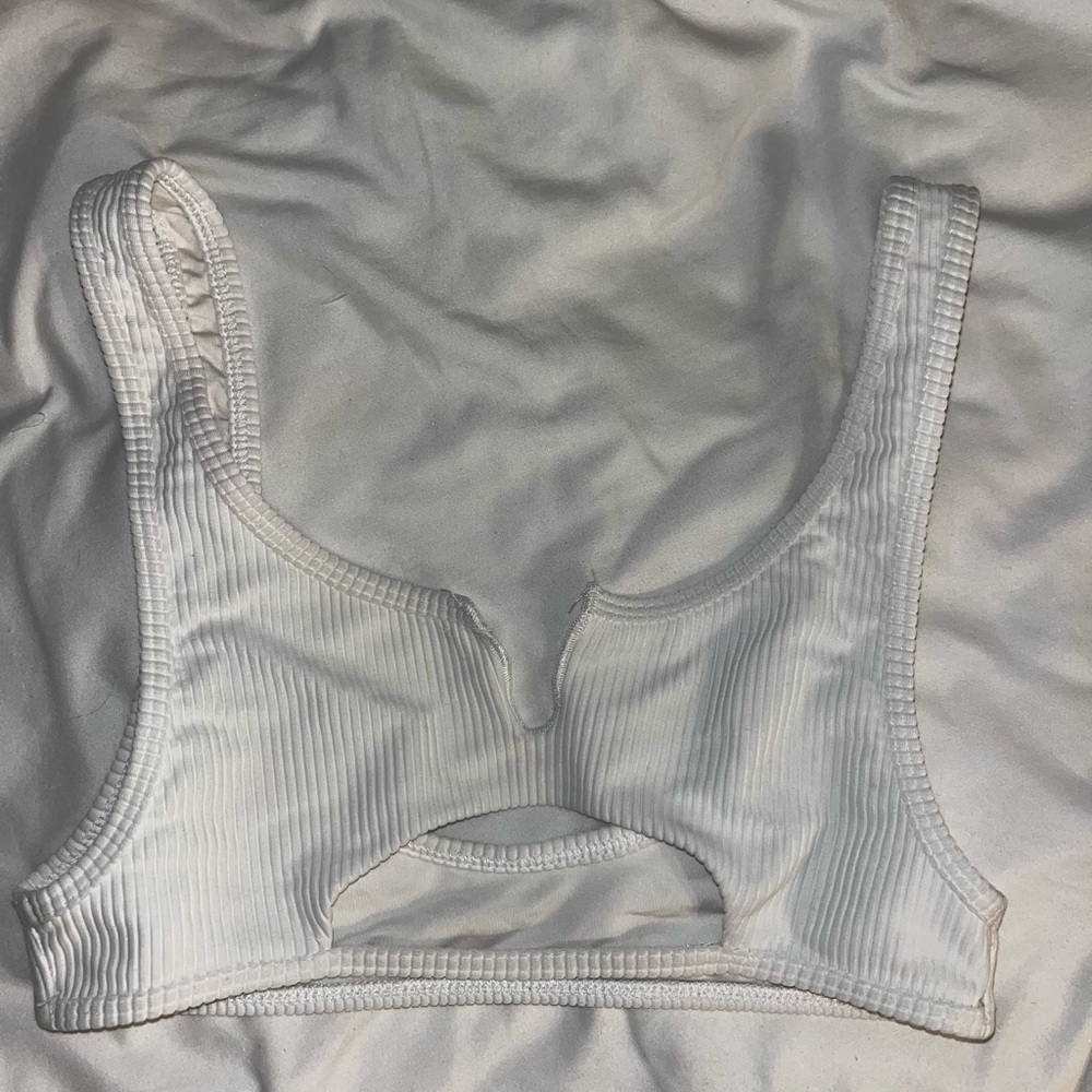 Frankie’s white tank cut kini